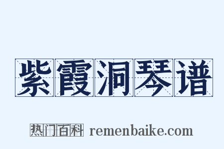 紫霞洞琴谱是什么意思的图片